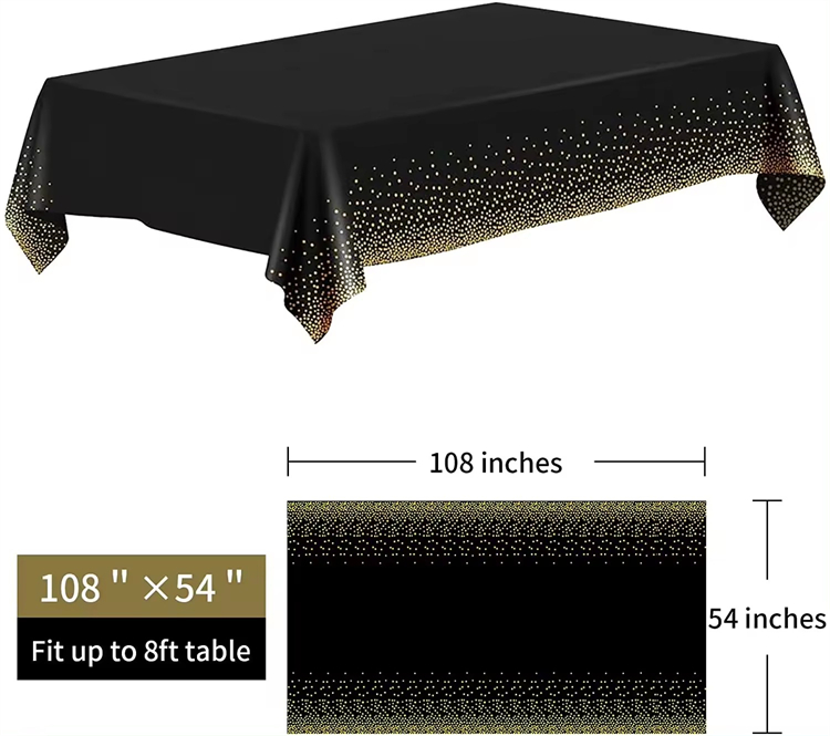 Black Plastic Disposable Table Cover