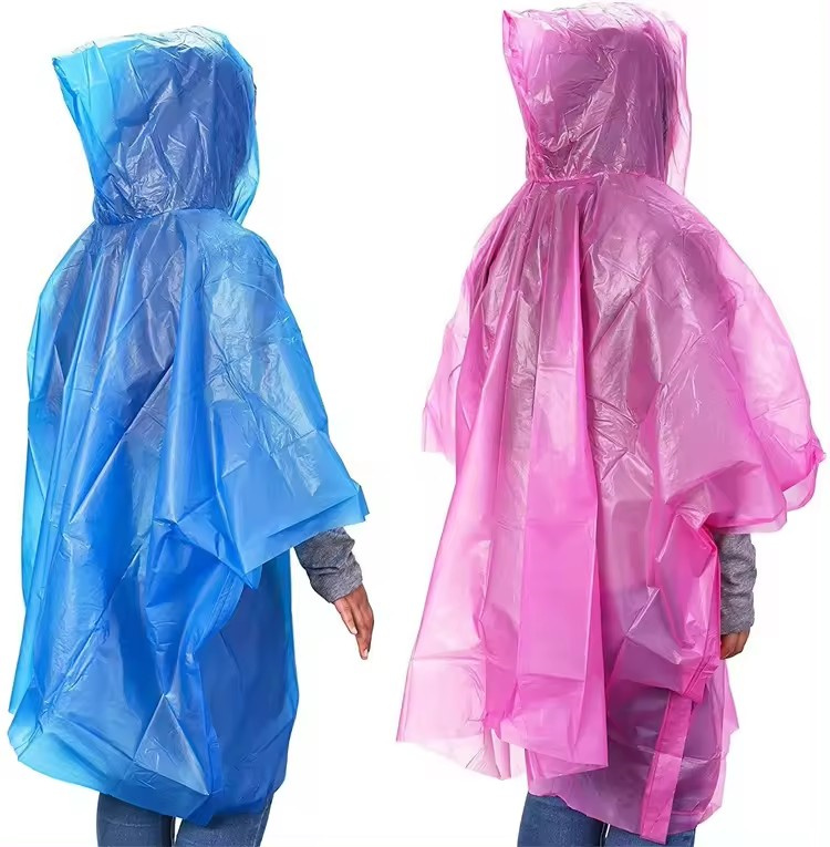 Transparent Disposable Emergency Clear Rain Ponchos