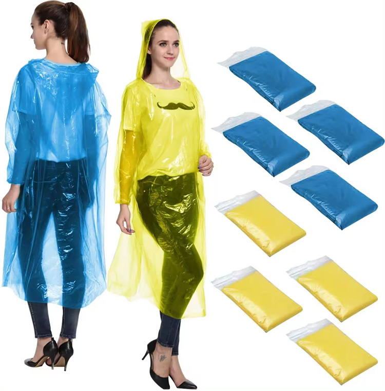 Plastic Clear Raincoat Disposable Rain Poncho