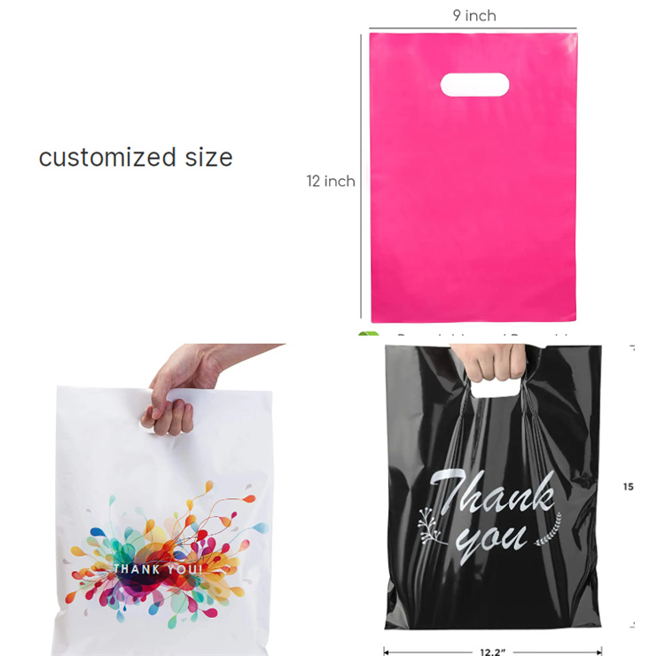 DIE CUT PLASTIC THANK YOU BAGS FOR SMALL BUSINESS
