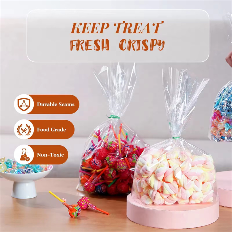 Clear Cello Cellophane Gusset Bottom Plastic Treat Bags