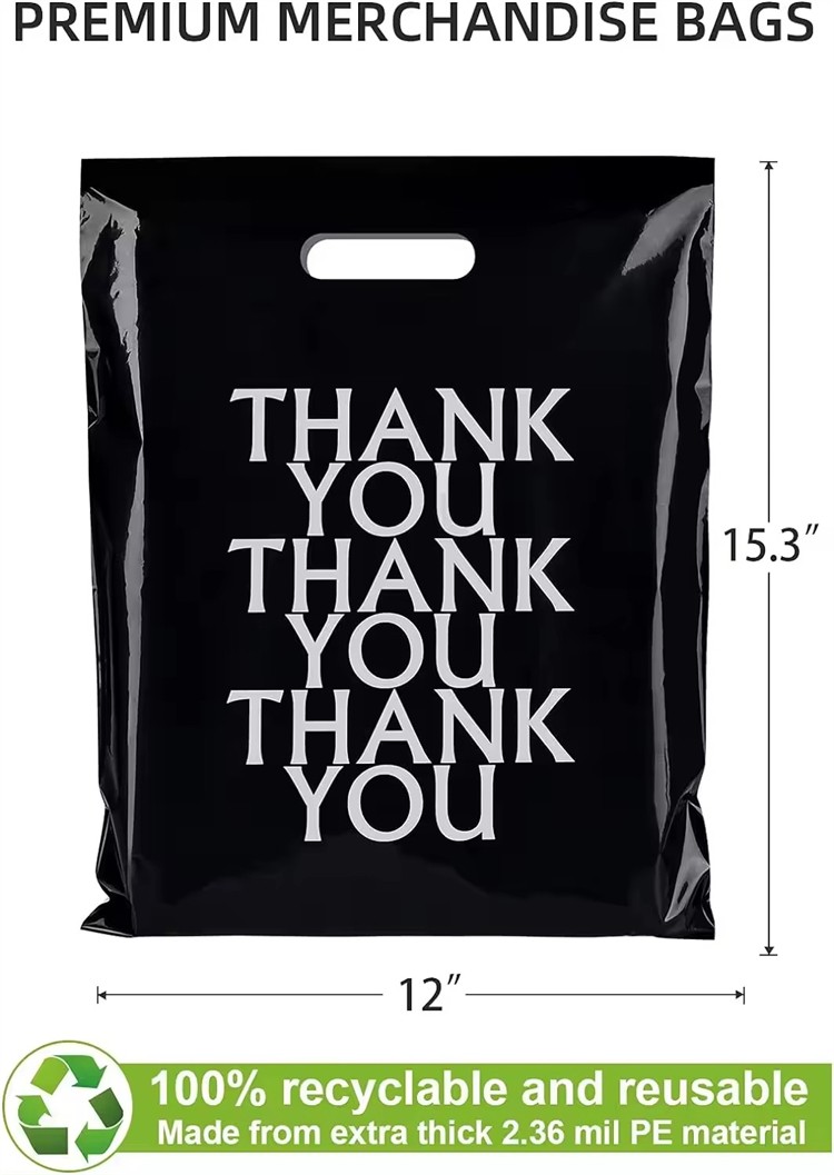 Black Plastic Luxury Shopping Bag