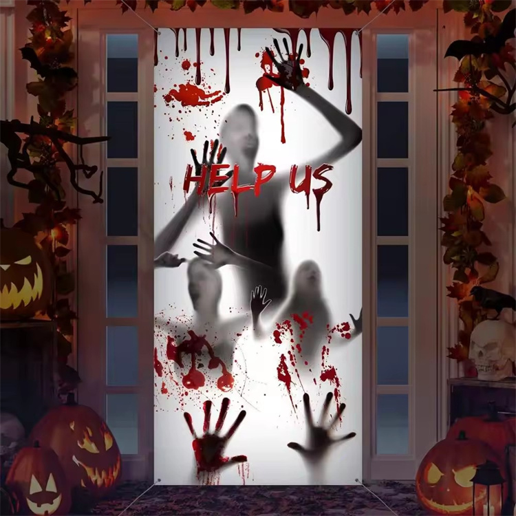 halloween bloody door cover